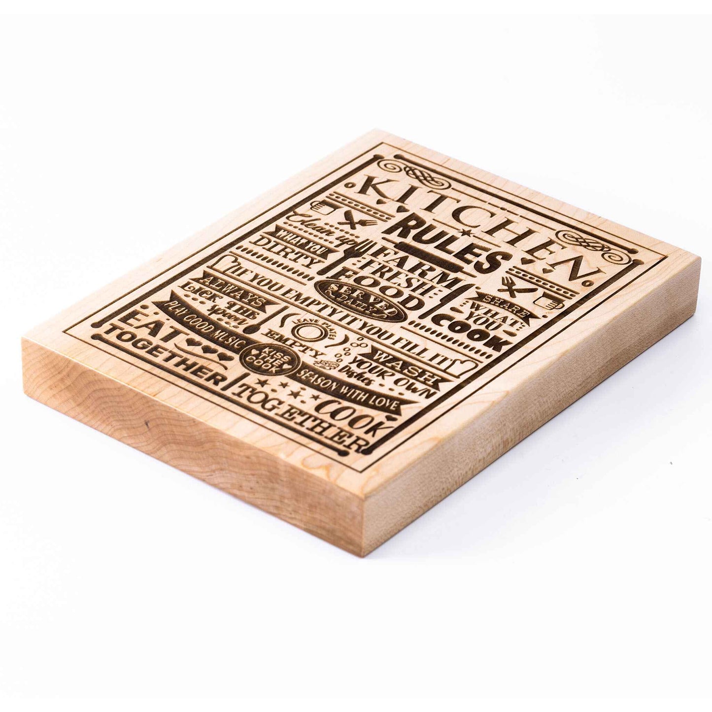 Kitchen Rules Plaque Maple wood