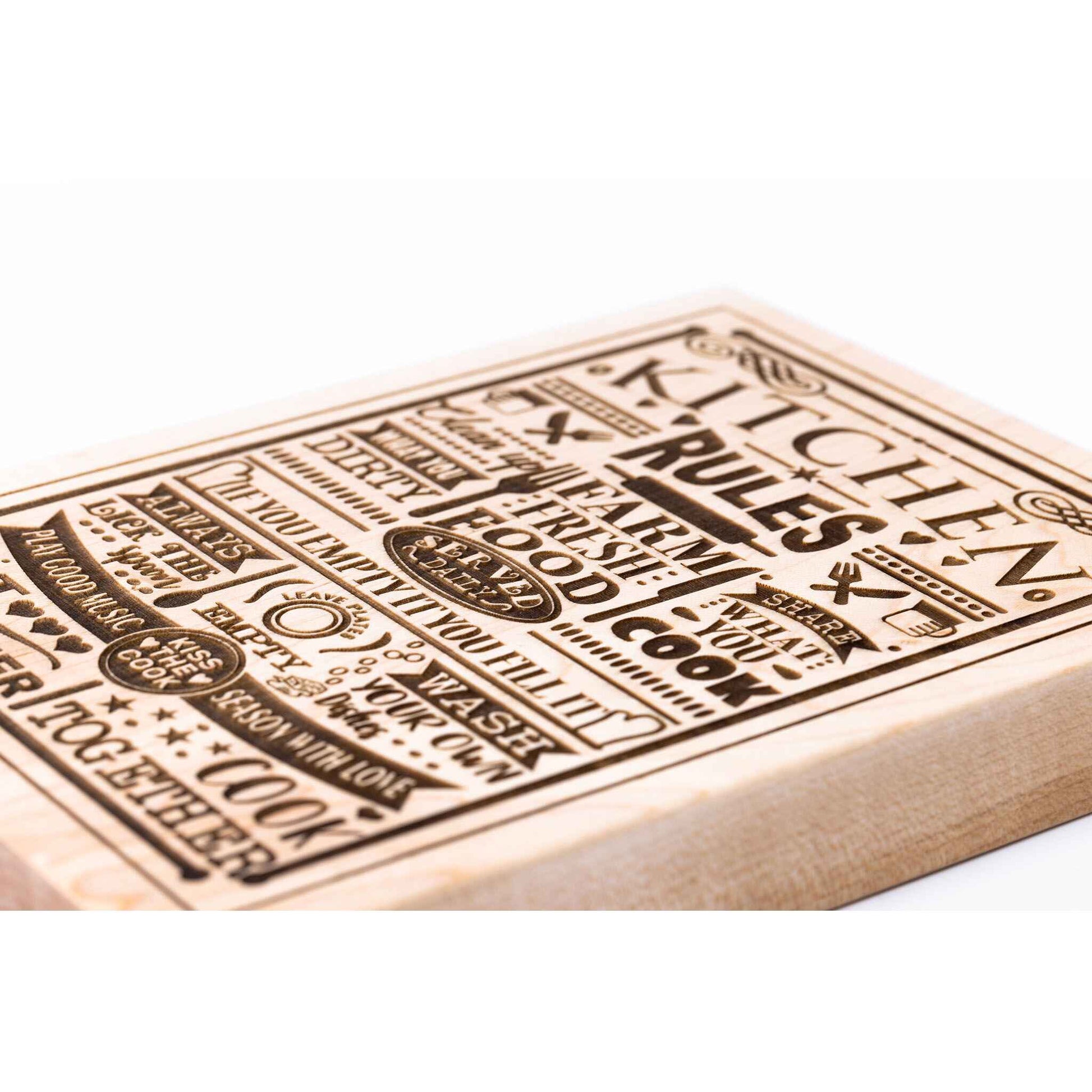 Kitchen Rules Plaque Maple wood