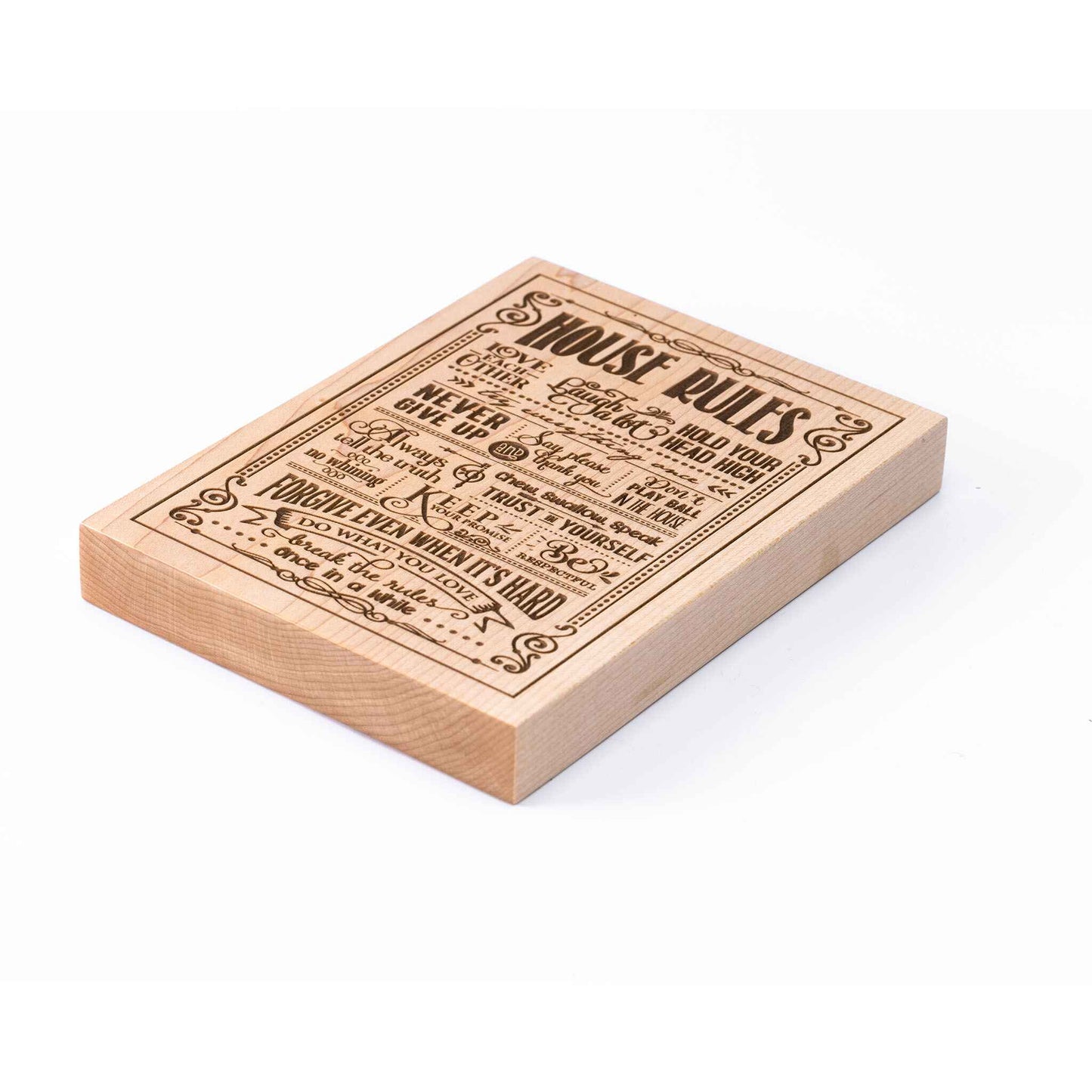 House Rules Plaque Maple wood