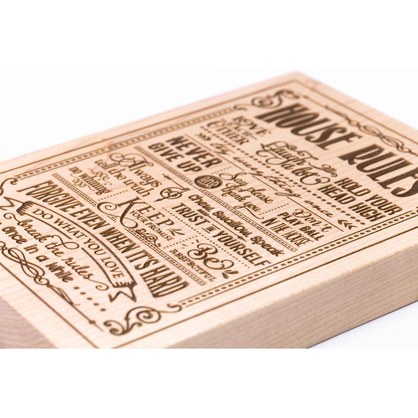 House Rules Plaque Maple wood