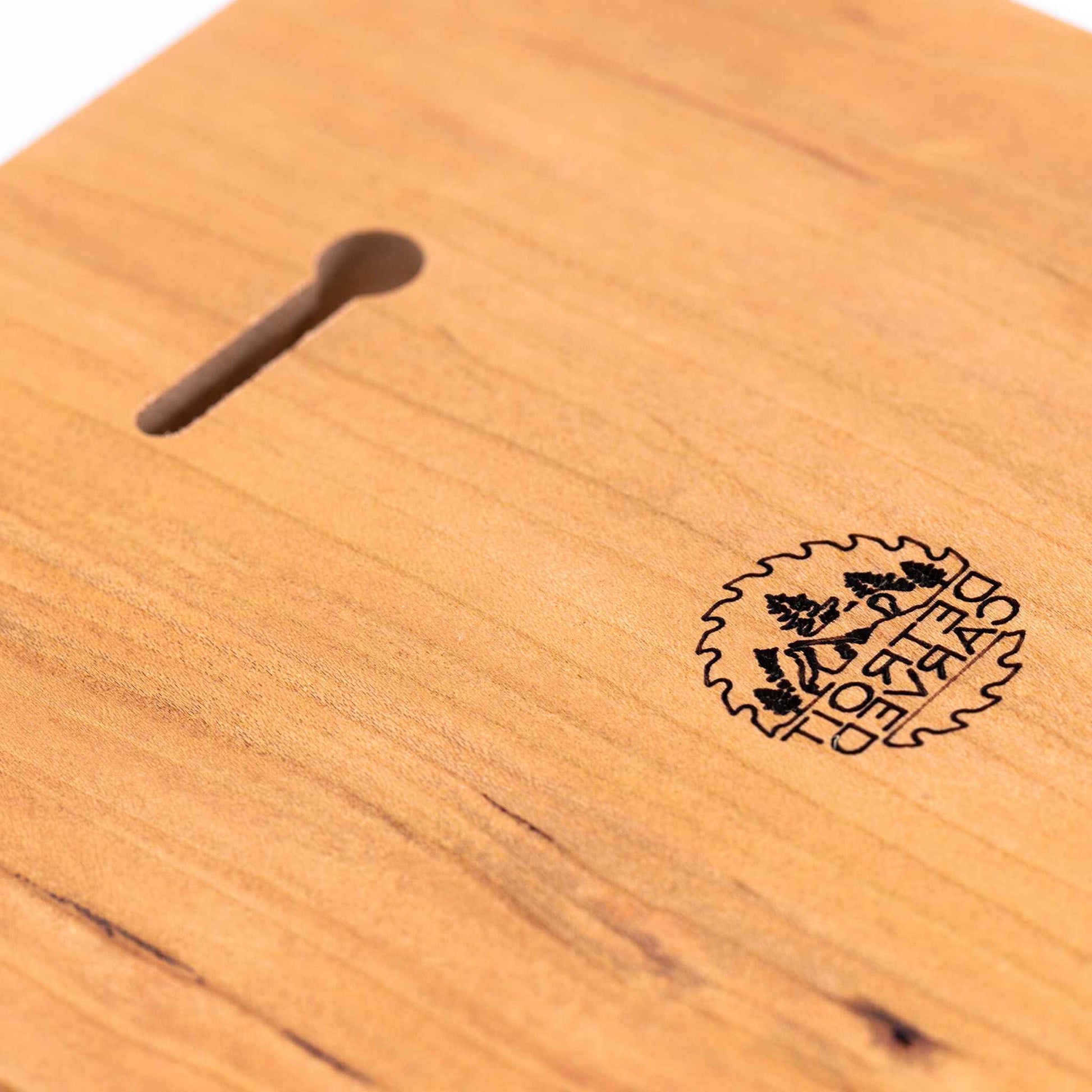 Back of cherry wood plaque