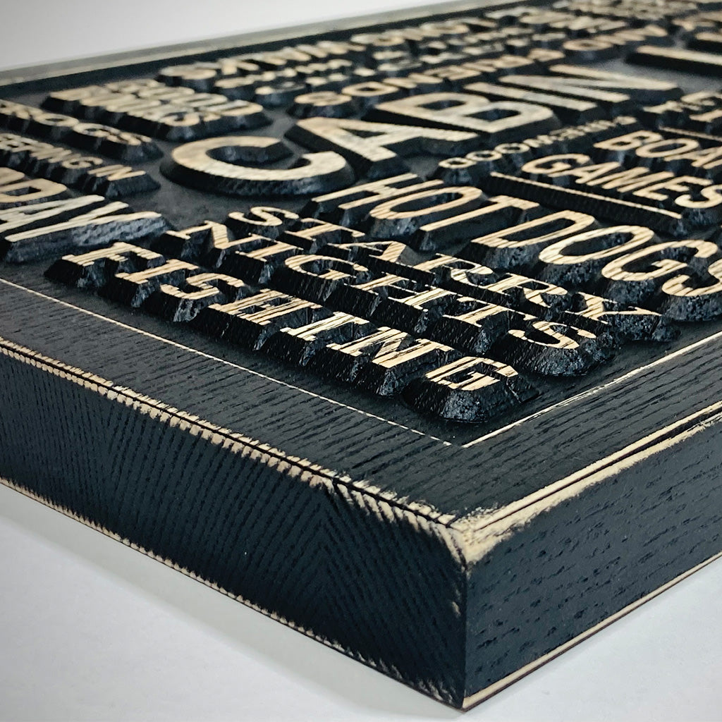 Detroit Carved Subway Sign for Cabin Life