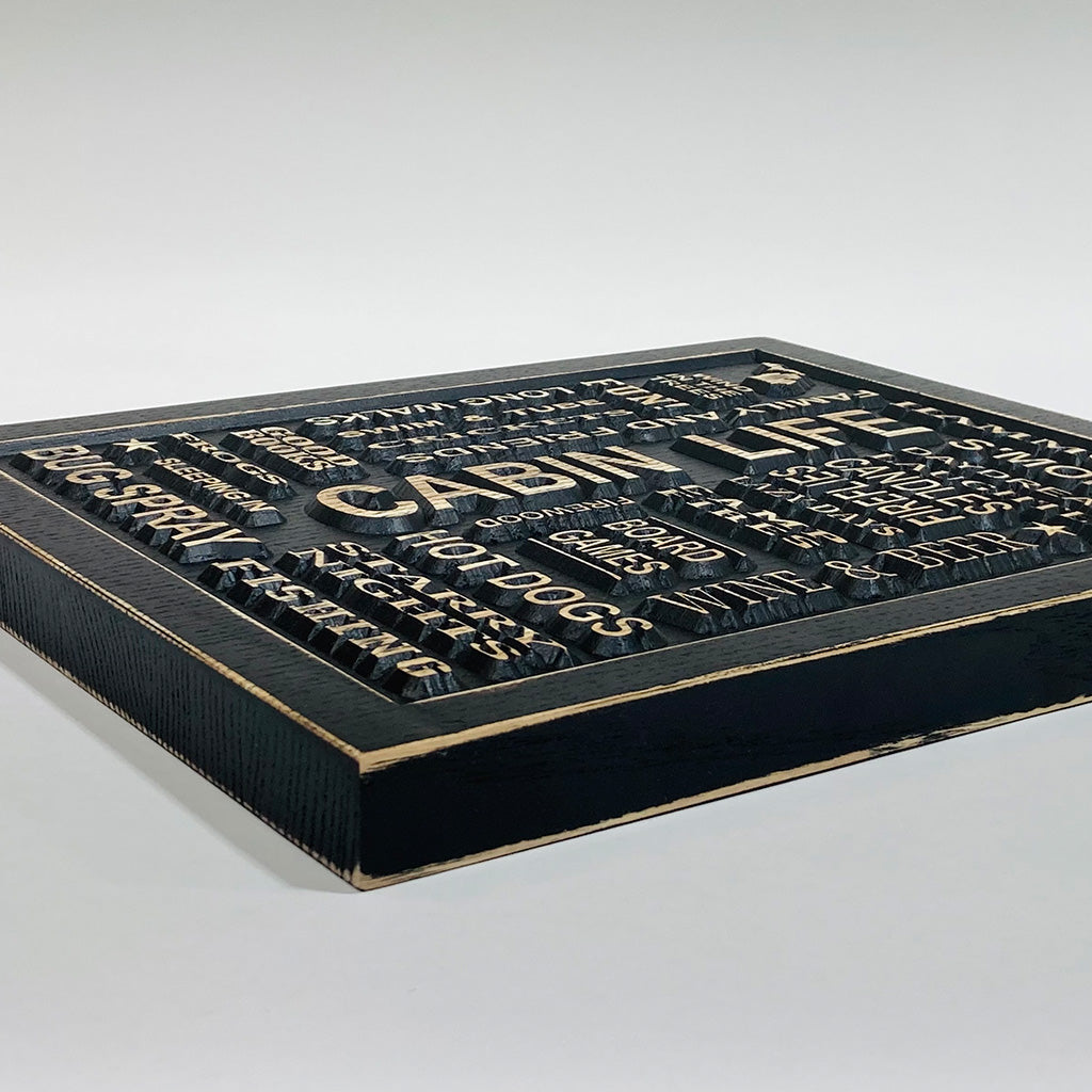 Detroit Carved Subway Sign for Cabin Life