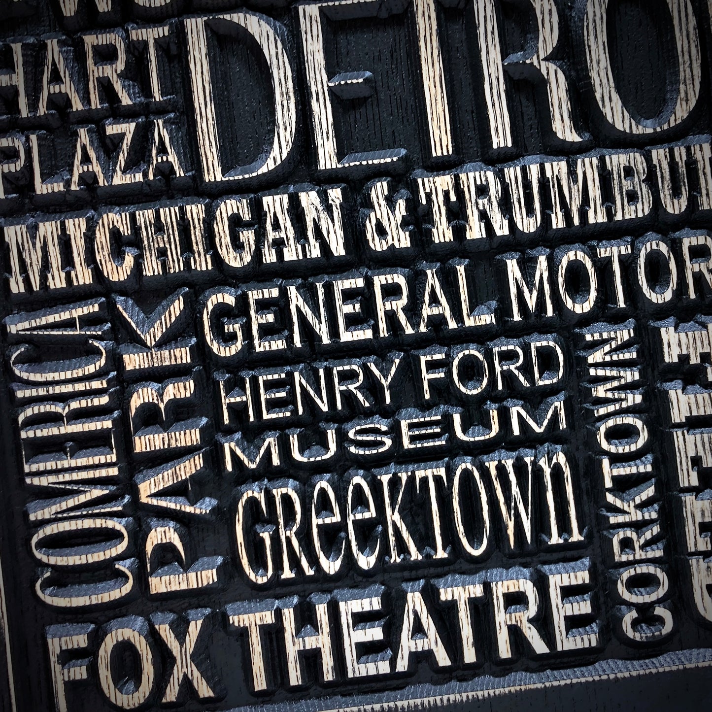 Detroit Carved Subway Sign for Detroit Michigan