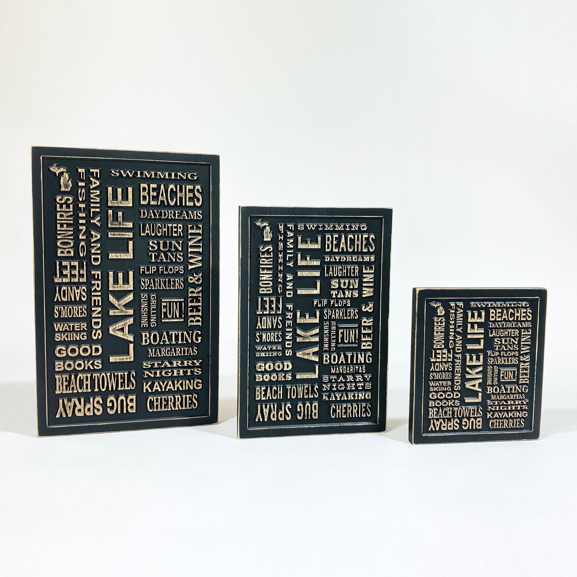 Detroit Carved Subway Sign for Lake Life