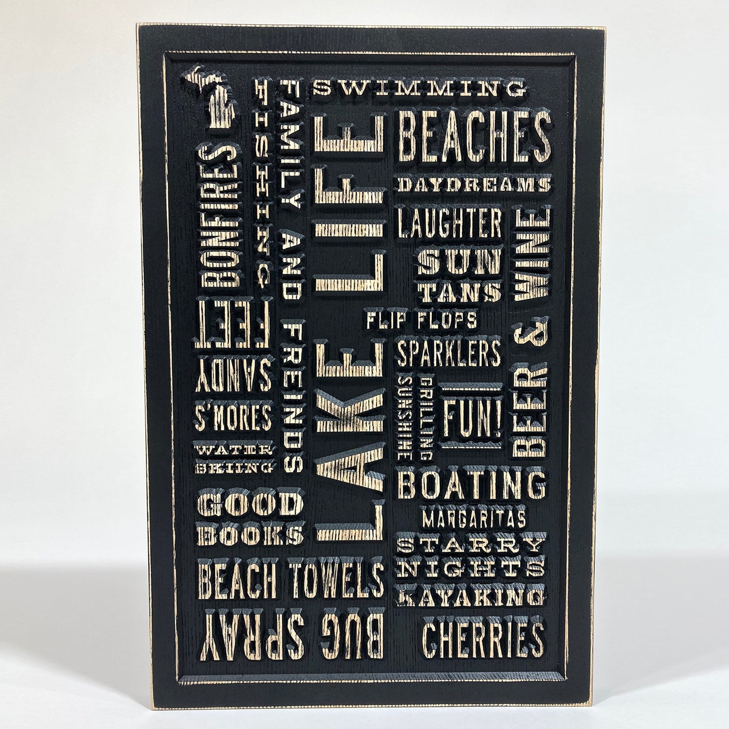 Detroit Carved Subway Sign for Lake Life