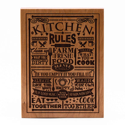 Kitchen Rules Plaque Cherry wood