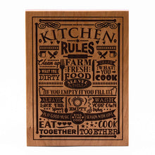 Load image into Gallery viewer, Kitchen Rules Plaque Cherry wood
