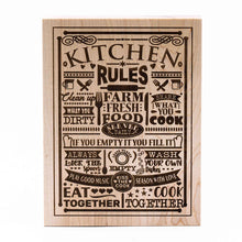 Load image into Gallery viewer, Kitchen Rules Plaque Maple wood
