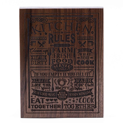 Kitchen Rules Plaque Walnut wood