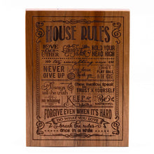 Load image into Gallery viewer, House Rules Plaque Cherry wood
