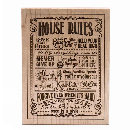 House Rules Plaque Maple wood