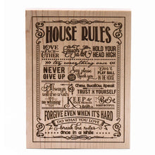 Load image into Gallery viewer, House Rules Plaque Maple wood
