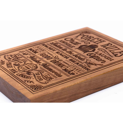 Porch Rules Plaque Cherry wood 