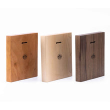 Load image into Gallery viewer, Back of three plaques in Cherry, Maple, Walnut
