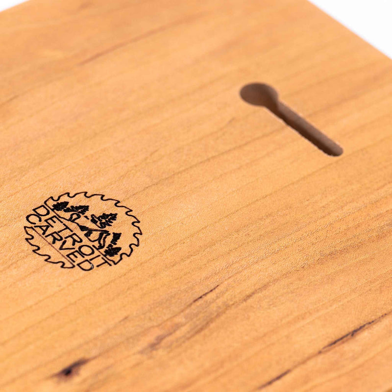 Back of cherry wood plaque