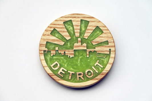 Detroit Half & Half Resin Coasters