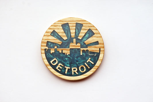 Detroit Half & Half Resin Coasters