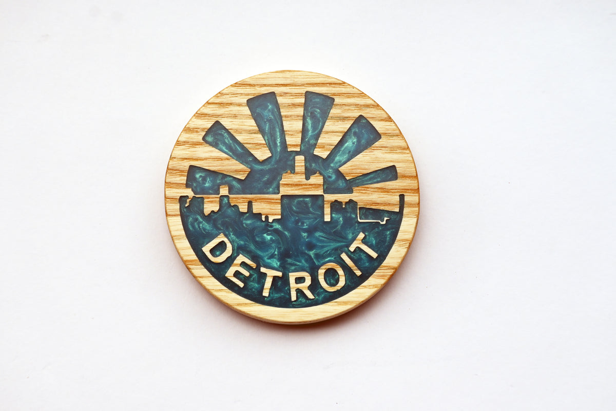 Detroit Sunrise Circle Coasters