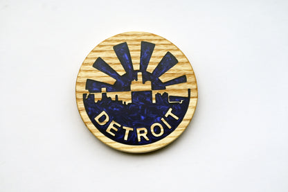 Detroit Half & Half Resin Coasters