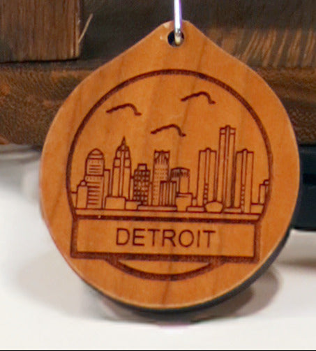 Detroit Skyline Keychain