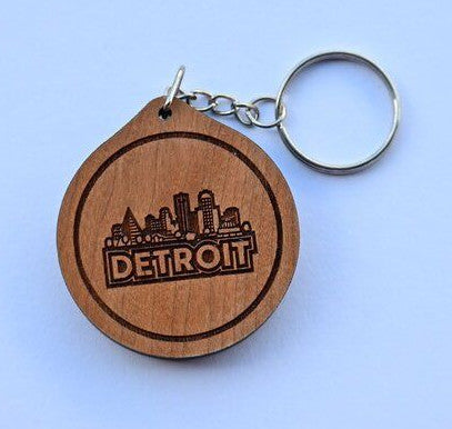 Detroit Skyline Keychain