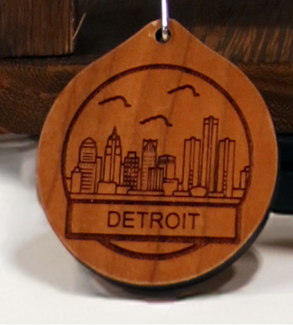 Detroit Skyline Keychain