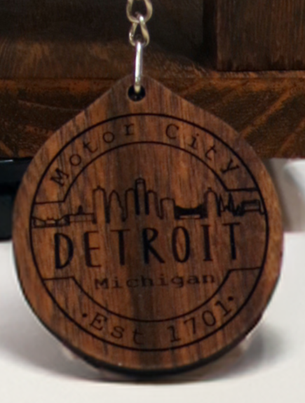 Motor City Skyline Keychain