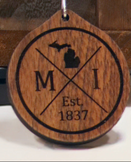 Michigan Cross Keychain