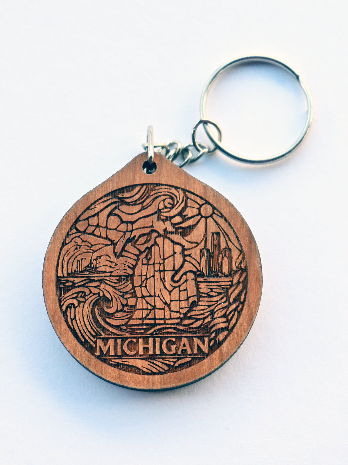 Michigan Stained Glass Keychain