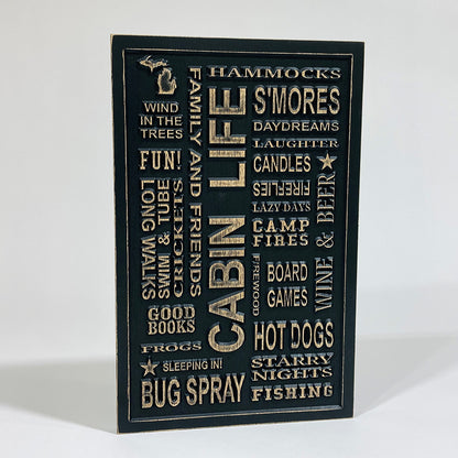 Detroit Carved Subway Sign for Cabin Life