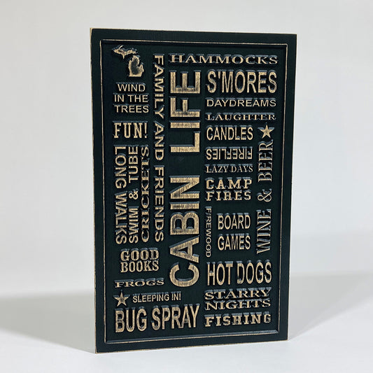 Detroit Carved Subway Sign for Cabin Life