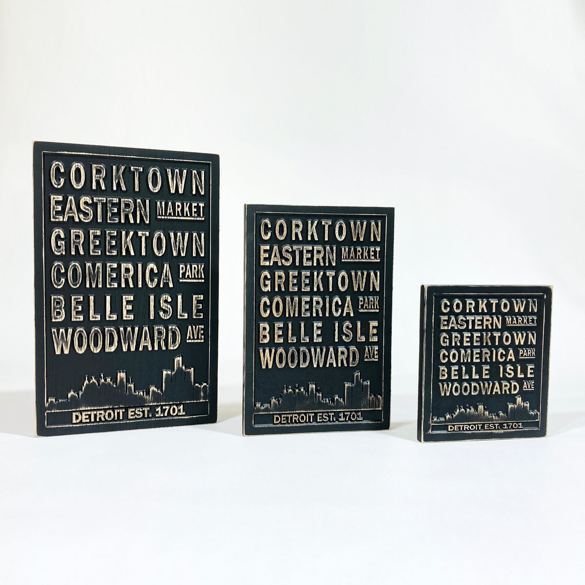 Detroit Carved Subway Sign for Detroit Corktown