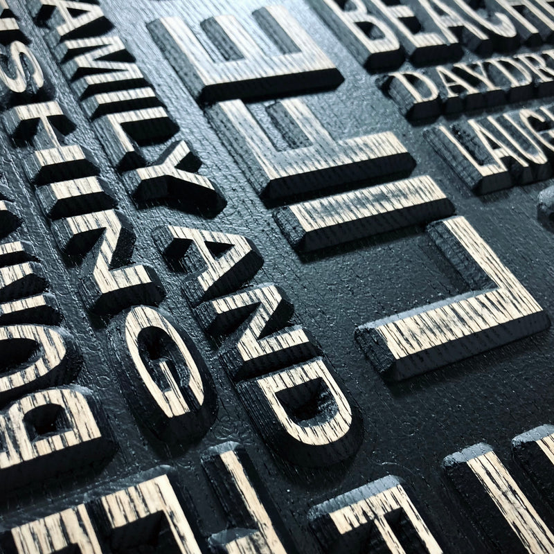 Detroit Carved Subway Sign for Lake Life