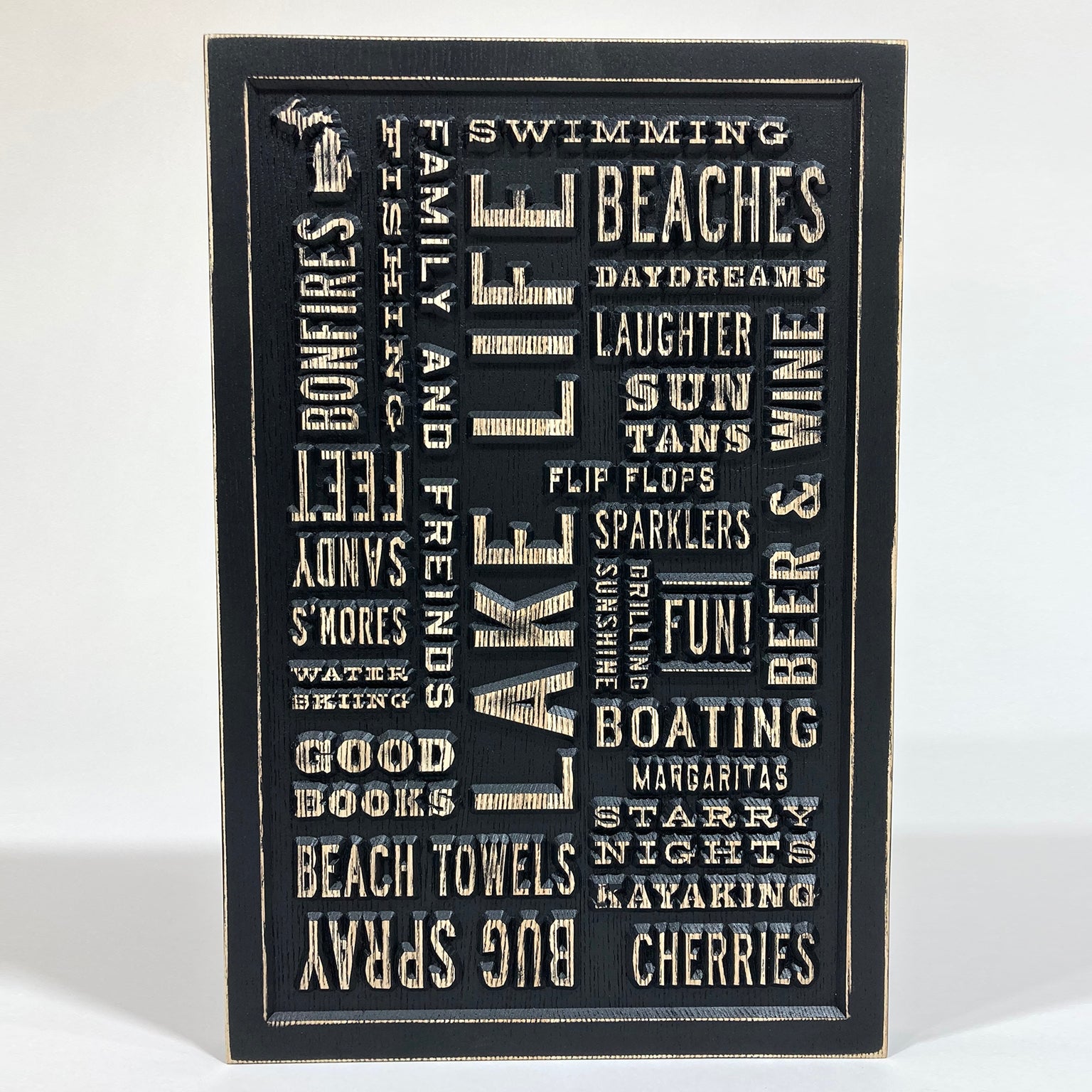 Detroit Carved Subway Sign for Lake Life