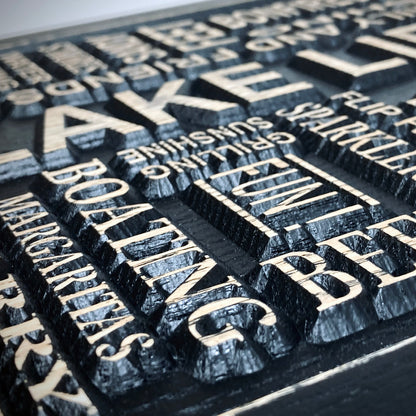 Detroit Carved Subway Sign for Lake Life