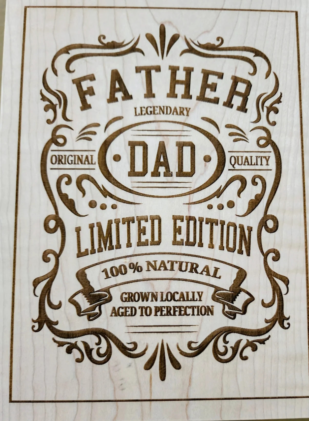 Carved FATHER plaque engraved for a private client