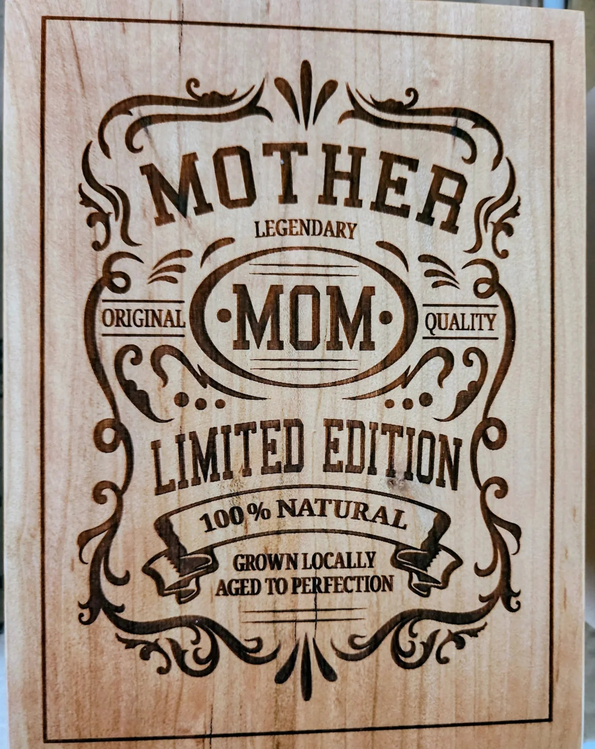 Carved MOTHER plaque engraved for a private client